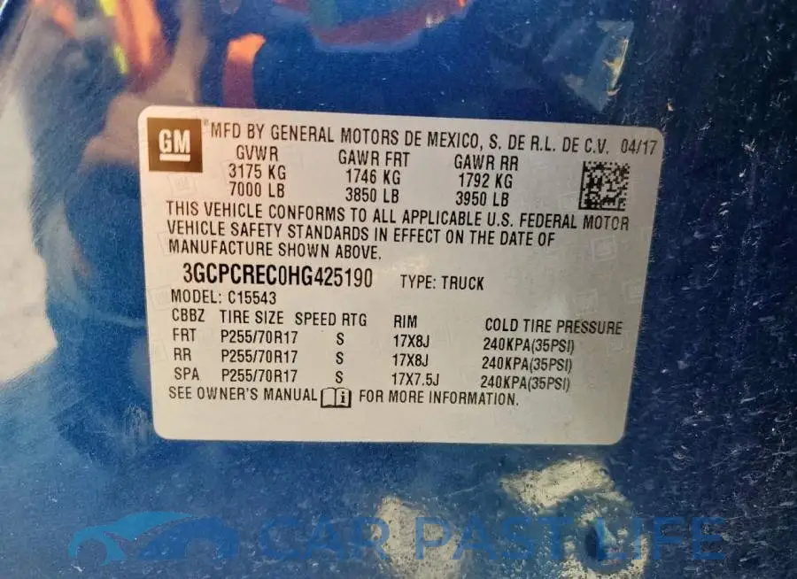 3GCPCREC0HG425190# 13