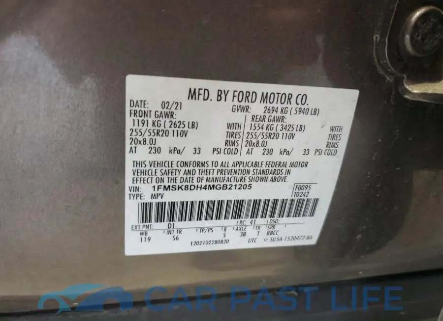 1FMSK8DH4MGB21205# 13