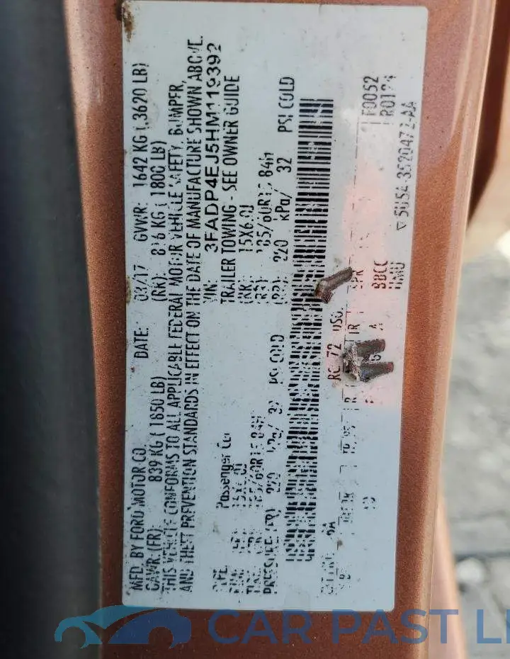 3FADP4EJ5HM119392# 12