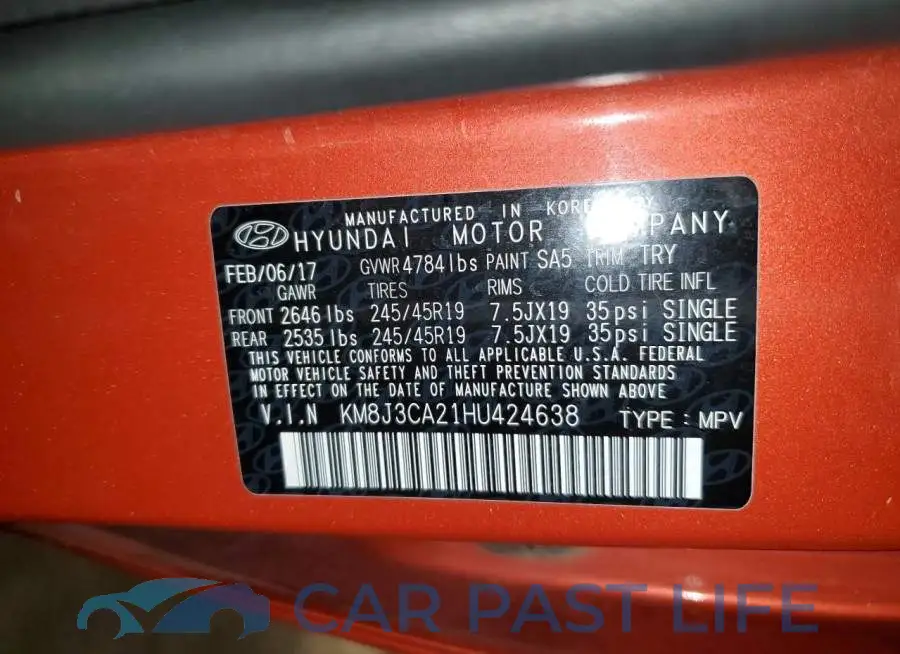 KM8J3CA21HU424638# 13