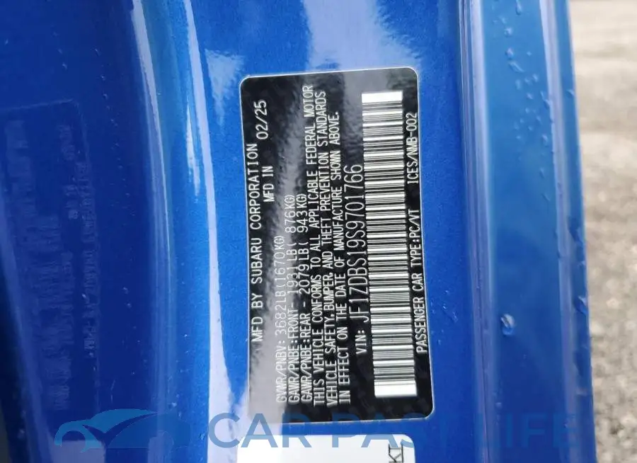 JF1ZDBS19S9701766# 12