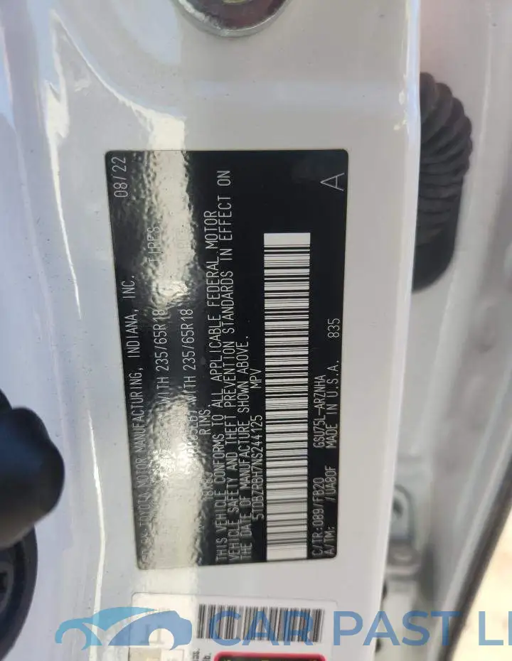 5TDBZRBH7NS244125# 12