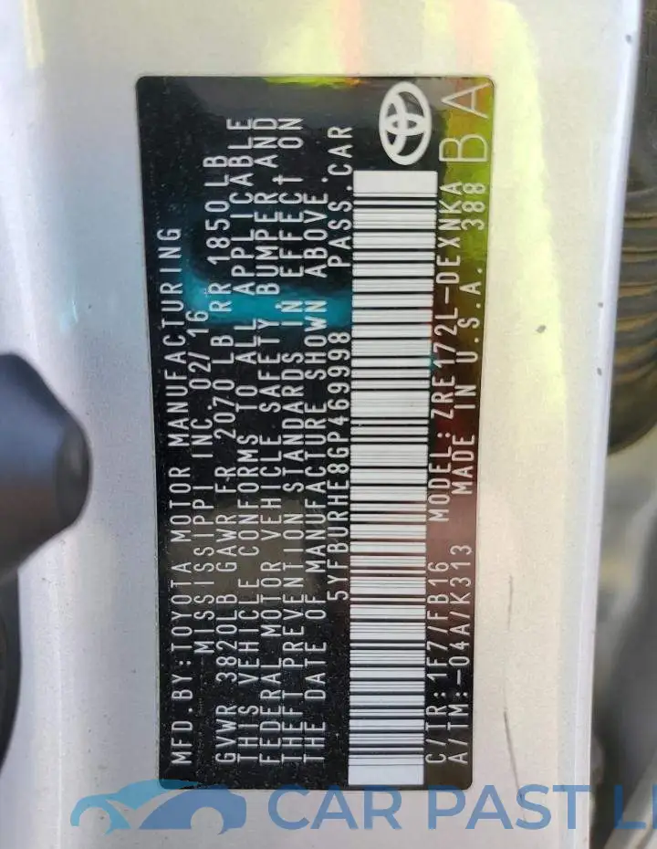 5YFBURHE8GP469998# 13