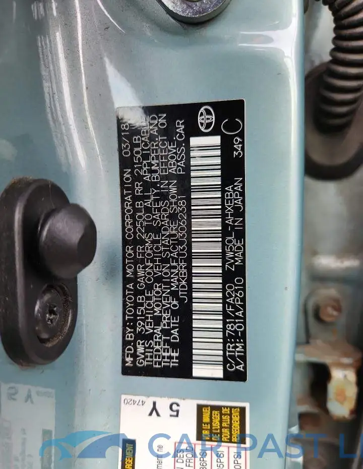 JTDKBRFU3J3062381# 12