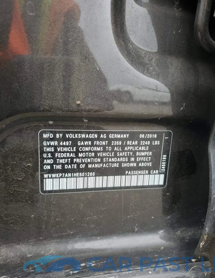 WVWKP7AN1HE501260# 12
