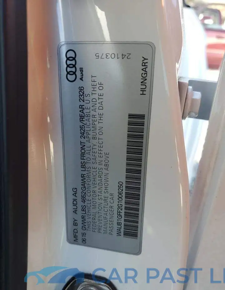 WAUB1GFF2G1006250# 12