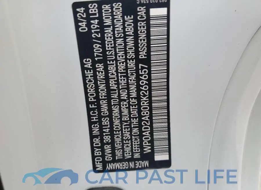 WP0AD2A80RK269657# 12