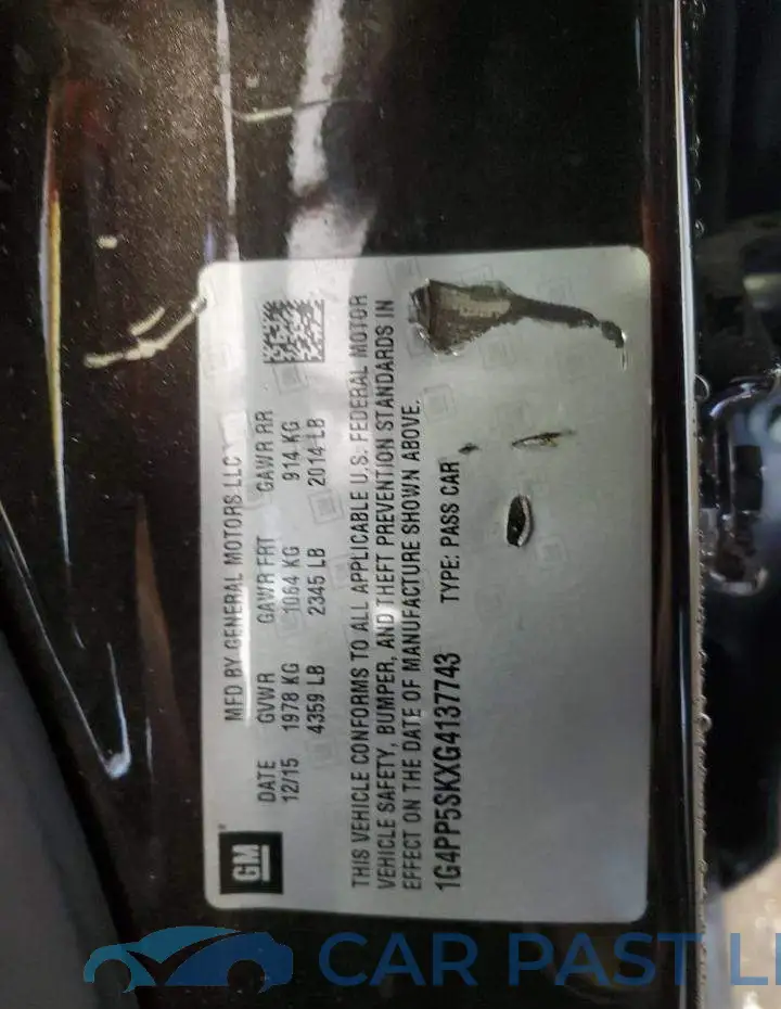 1G4PP5SKXG4137743# 12