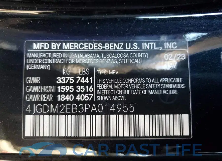 4JGDM2EB3PA014955# 13