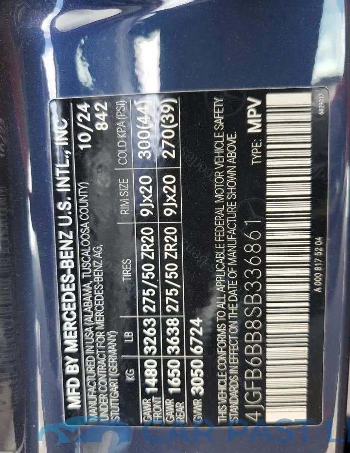 4JGFB6BB8SB336861# 13
