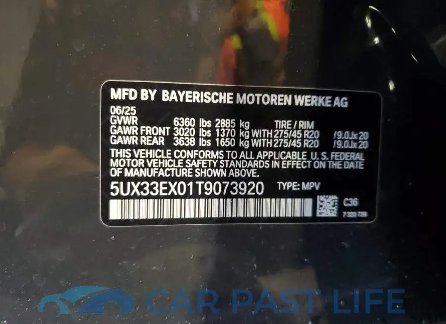 5UX33EX01T9073920# 14
