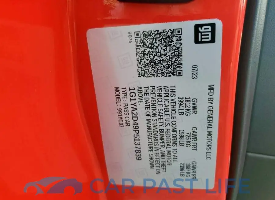 1G1YA2D49P5137839# 12