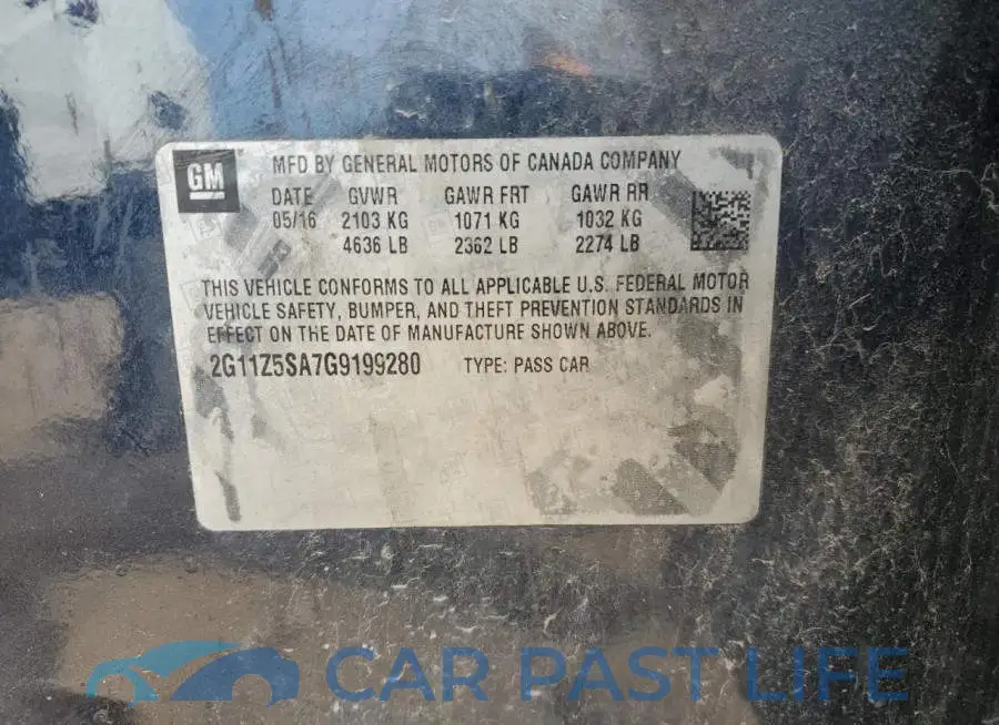 2G11Z5SA7G9199280# 12