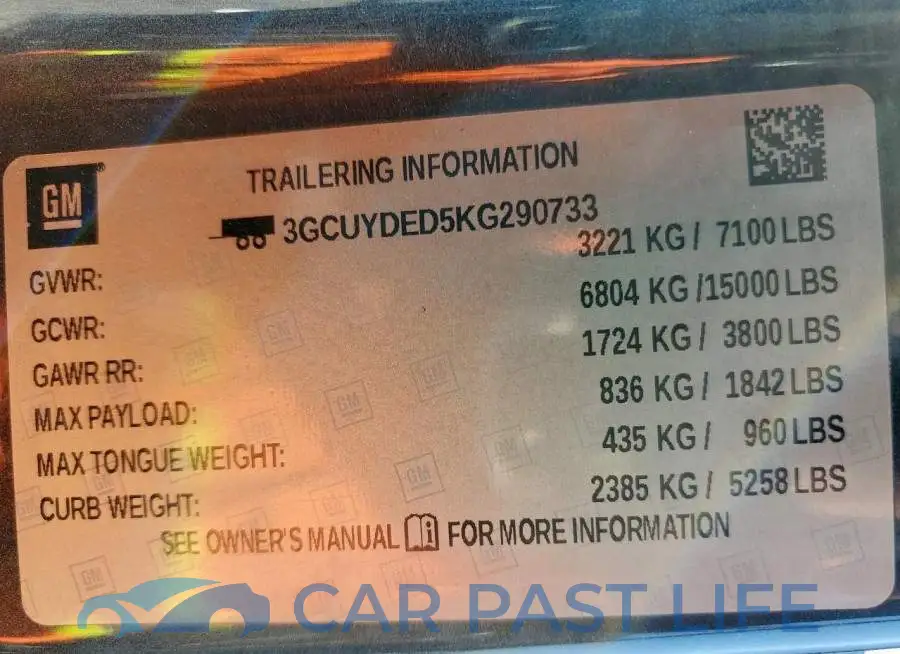 3GCUYDED5KG290733# 13