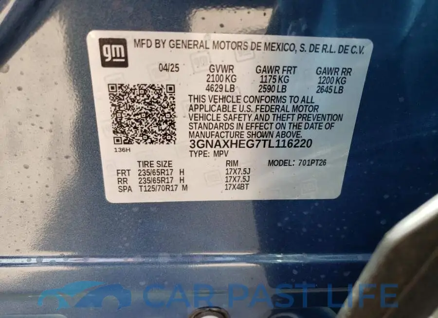 3GNAXHEG7TL116220# 13