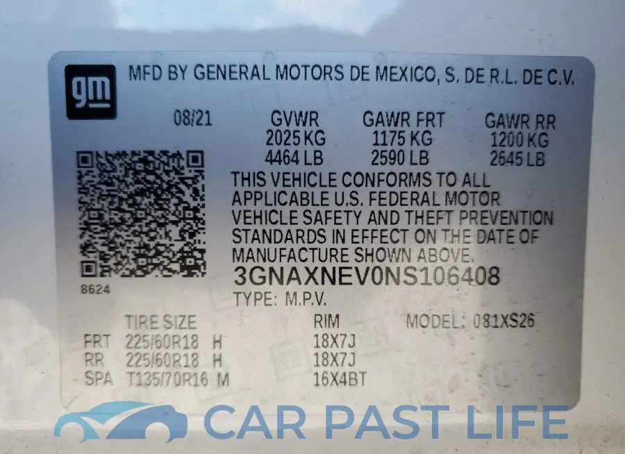 3GNAXNEV0NS106408# 13