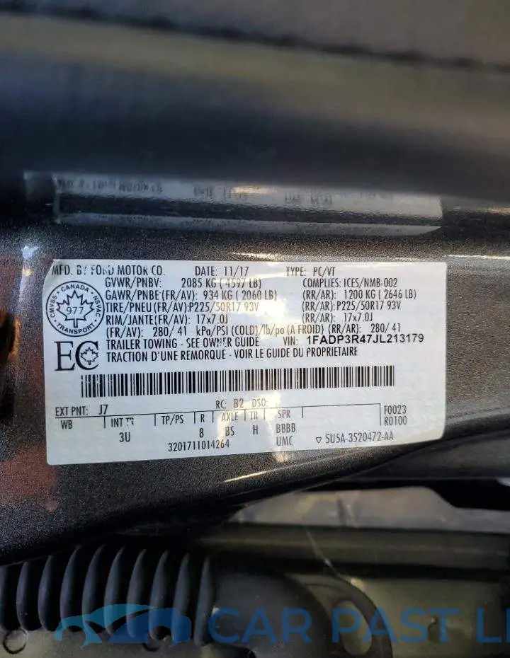1FADP3R47JL213179# 12