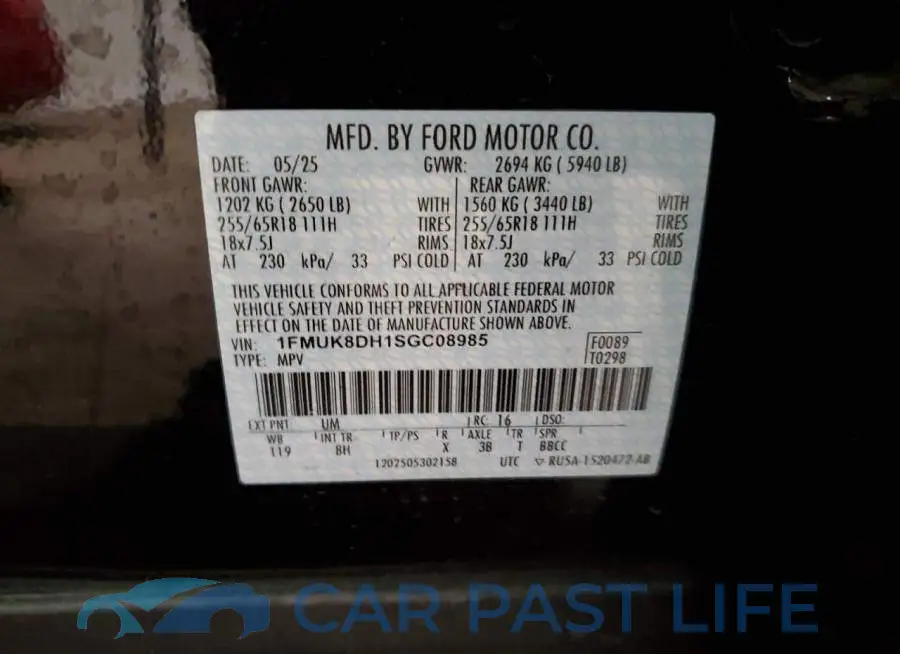 1FMUK8DH1SGC08985# 13