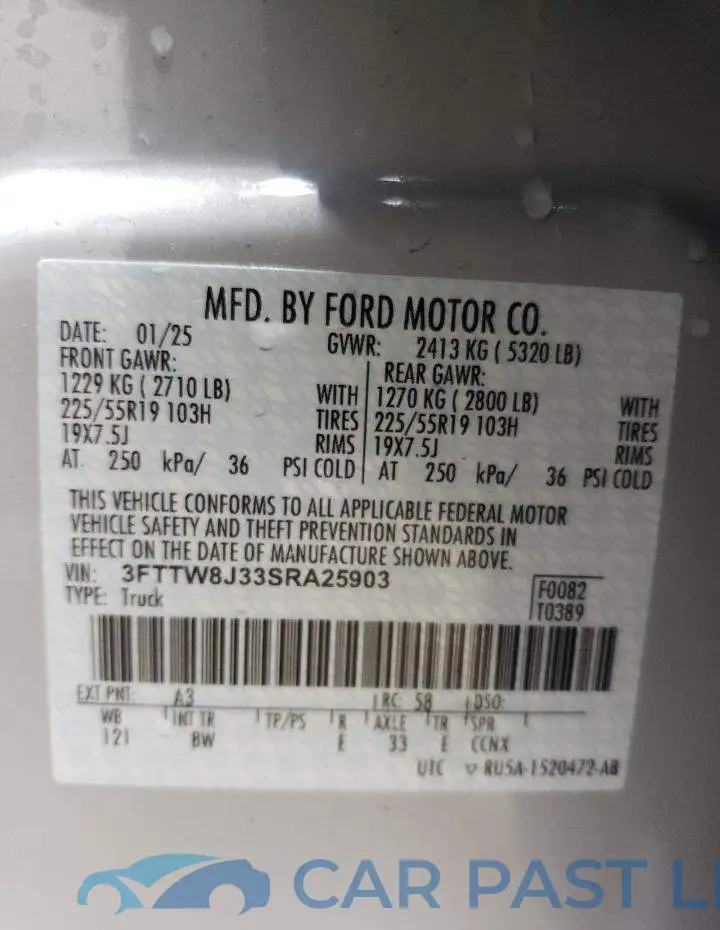 3FTTW8J33SRA25903# 12