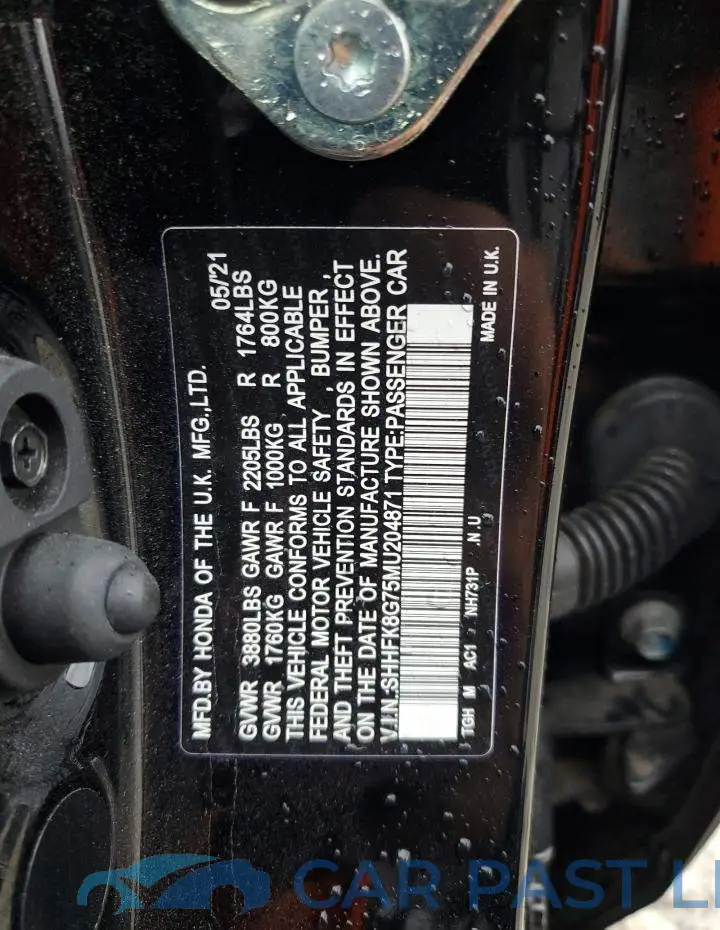 SHHFK8G75MU204871# 12