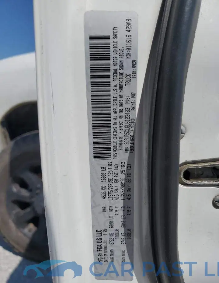 3C6UR5CL6LG123433# 12