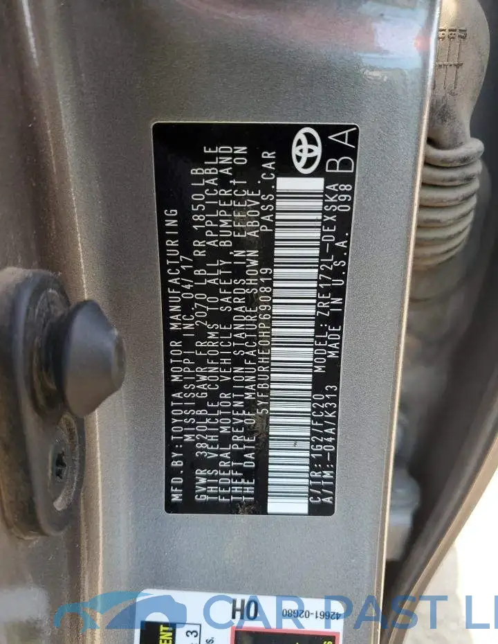 5YFBURHE0HP690819# 12