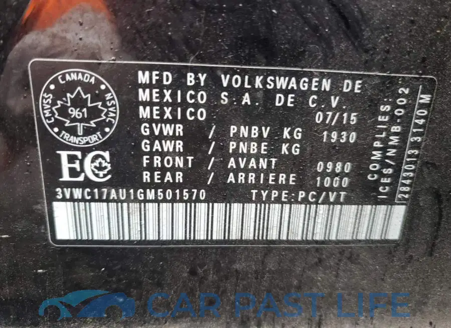 3VWC17AU1GM501570# 13