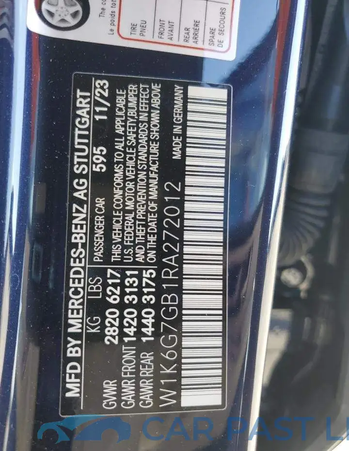 W1K6G7GB1RA272012# 12