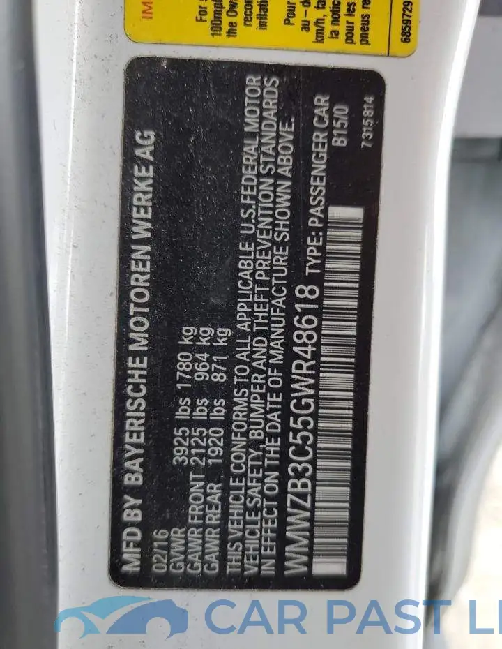 WMWZB3C55GWR48618# 12