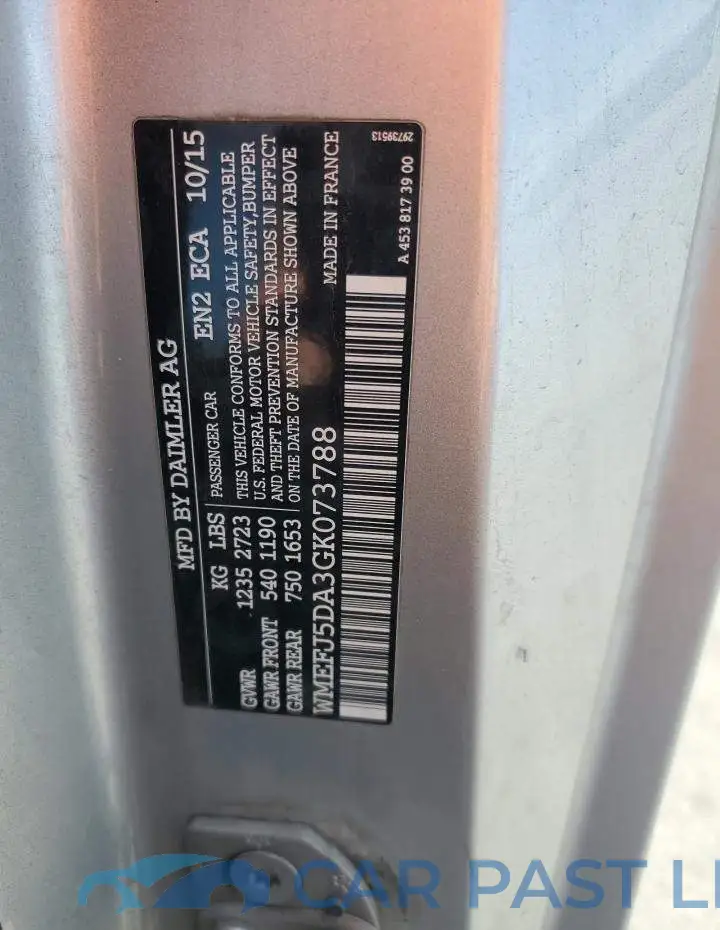 WMEFJ5DA3GK073788# 12