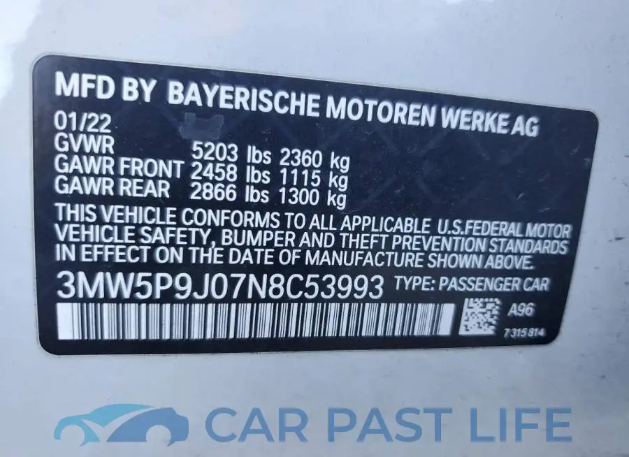 3MW5P9J07N8C53993# 12
