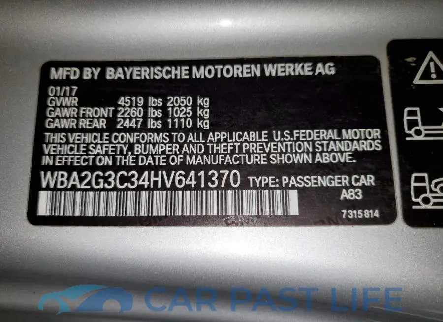 WBA2G3C34HV641370# 12