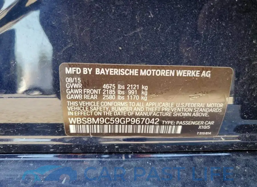 WBS8M9C59GP967042# 12