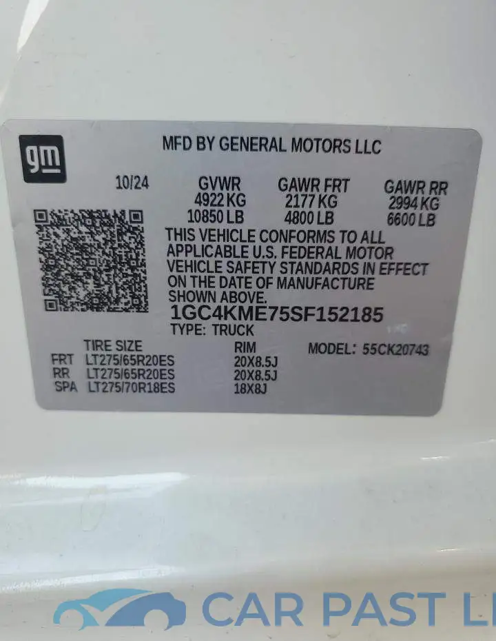 1GC4KME75SF152185# 12