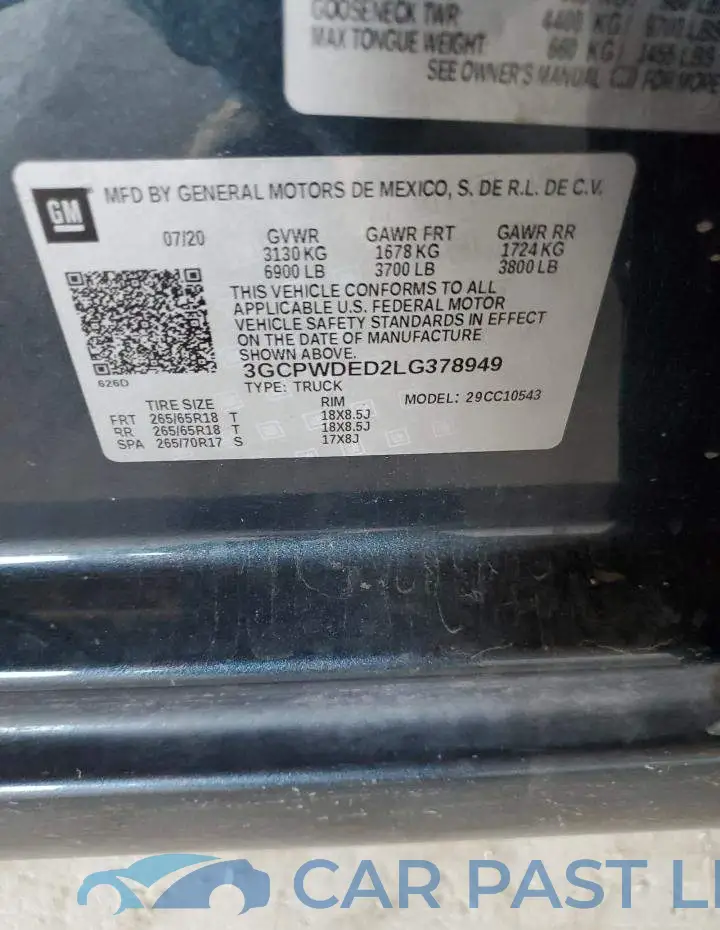 3GCPWDED2LG378949# 12