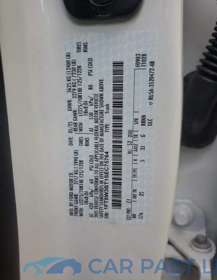 1FT8W3BT1SEC75764# 12