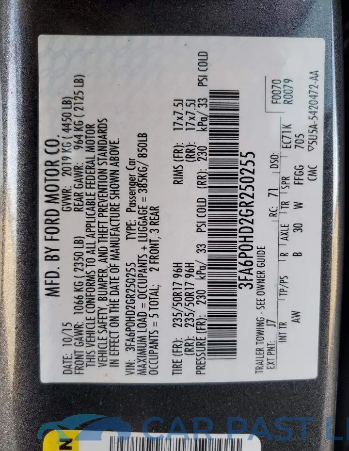 3FA6P0HD2GR250255# 13