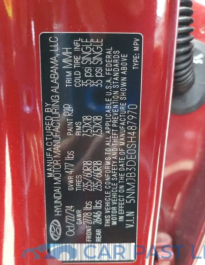 5NMJB3DE0SH487970# 12