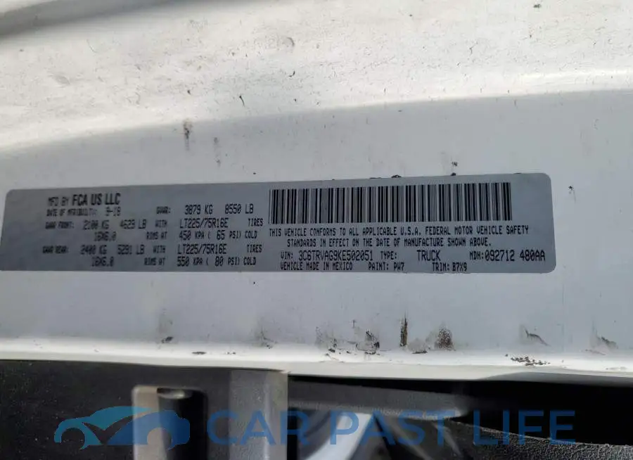 3C6TRVAG9KE502051# 13