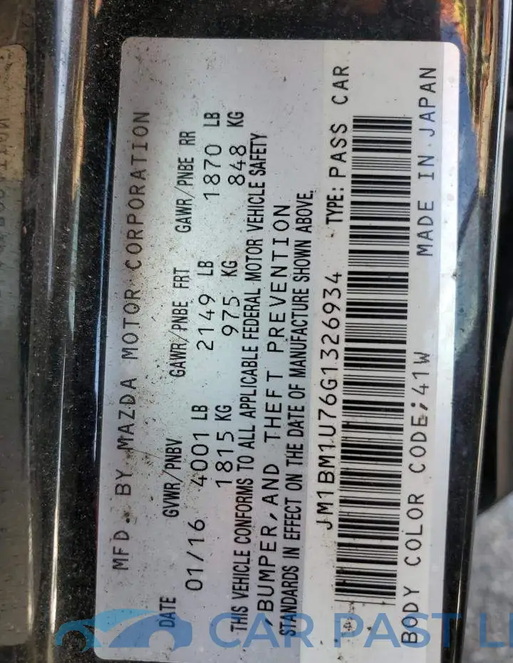 JM1BM1U76G1326934# 12