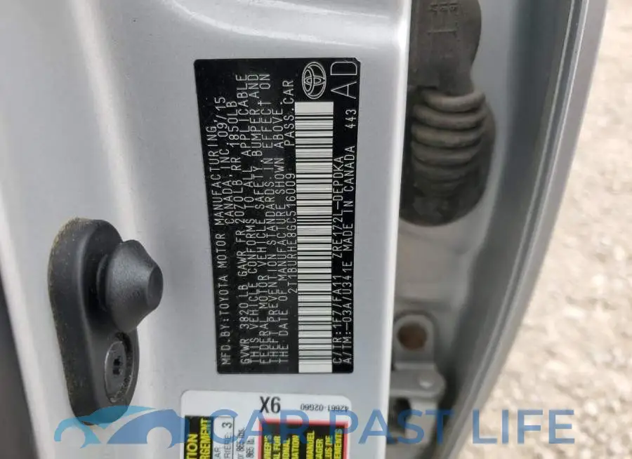 2T1BURHE8GC516009# 12