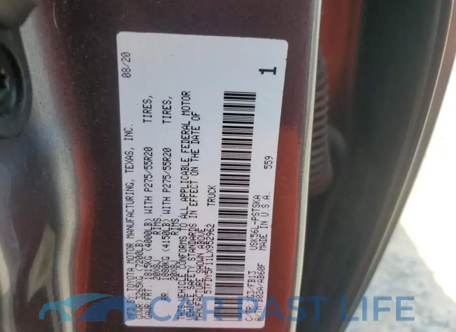 5TFDY5F11LX952962# 12