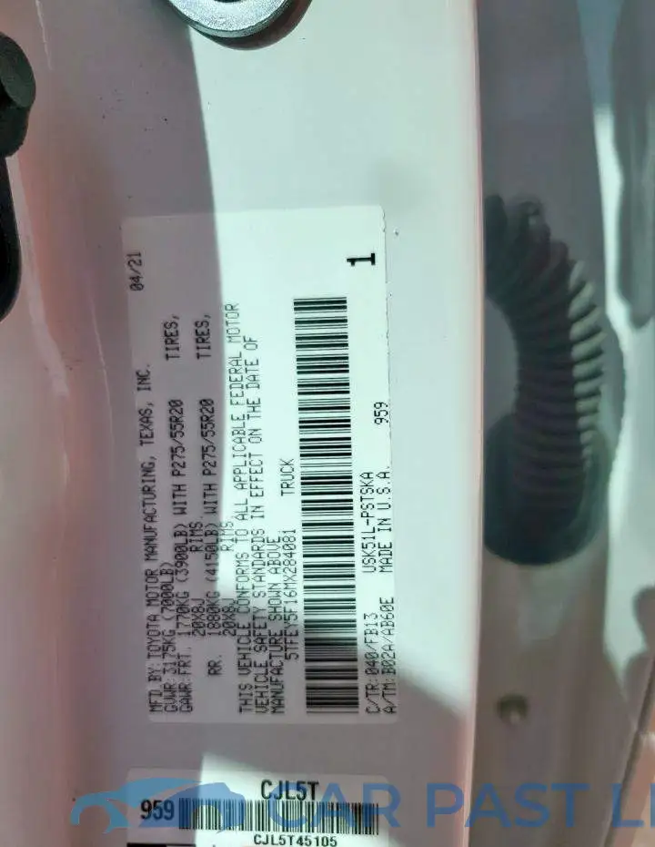 5TFEY5F16MX284081# 12