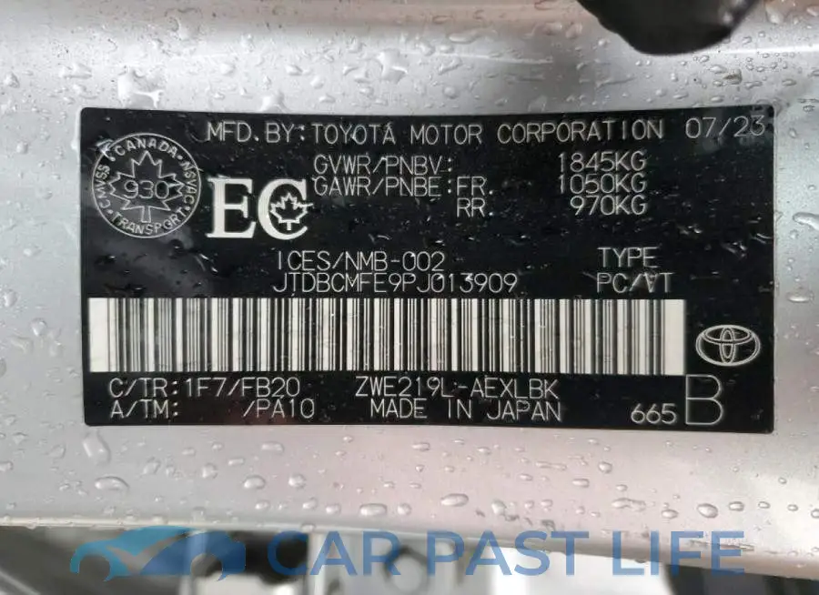 JTDBCMFE9PJ013909# 13