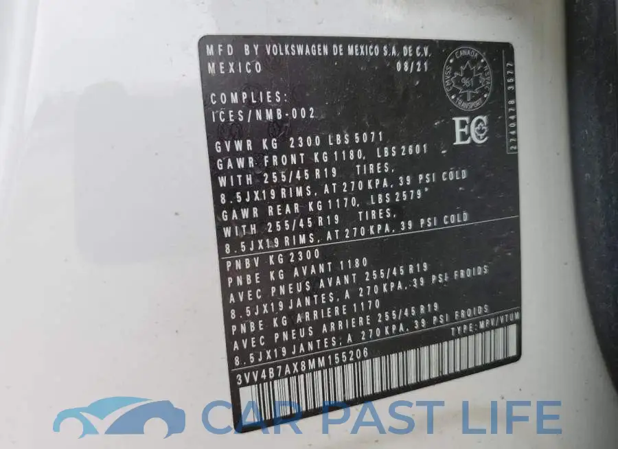 3VV4B7AX8MM155206# 13