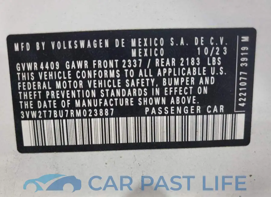 3VW2T7BU7RM023887# 13