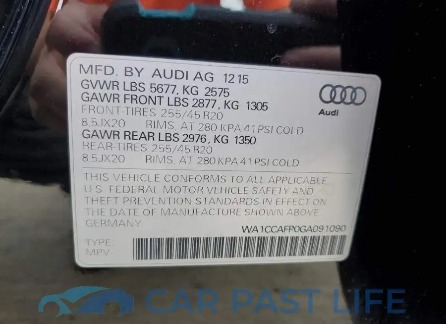WA1CCAFP0GA091090# 12