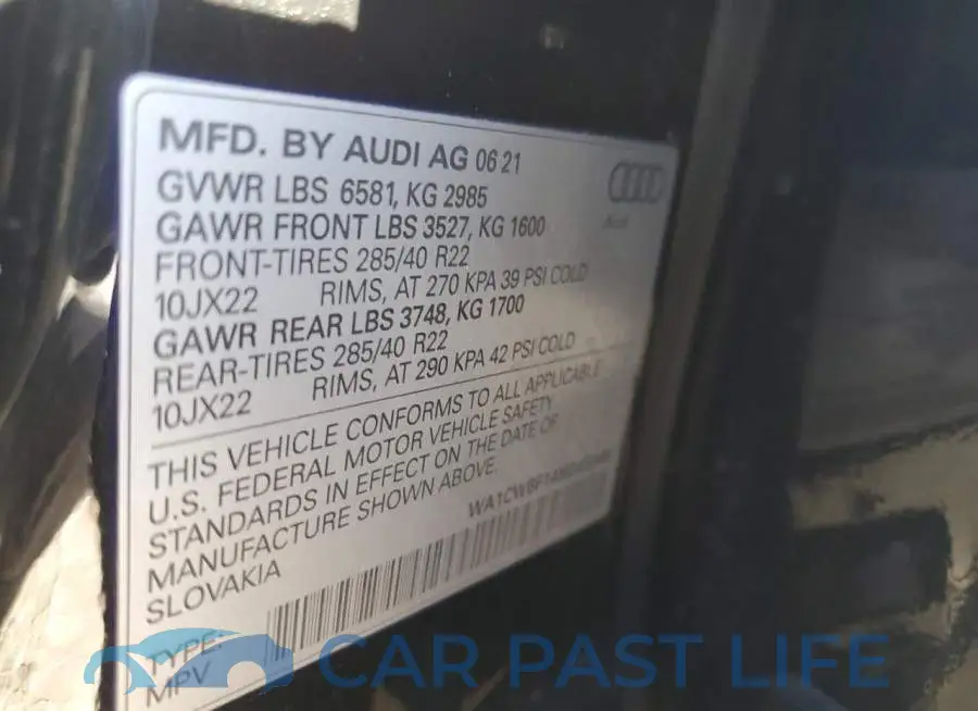 WA1CWBF14ND000469# 13