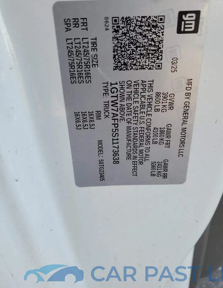 1GTW7AFP5S1173638# 13