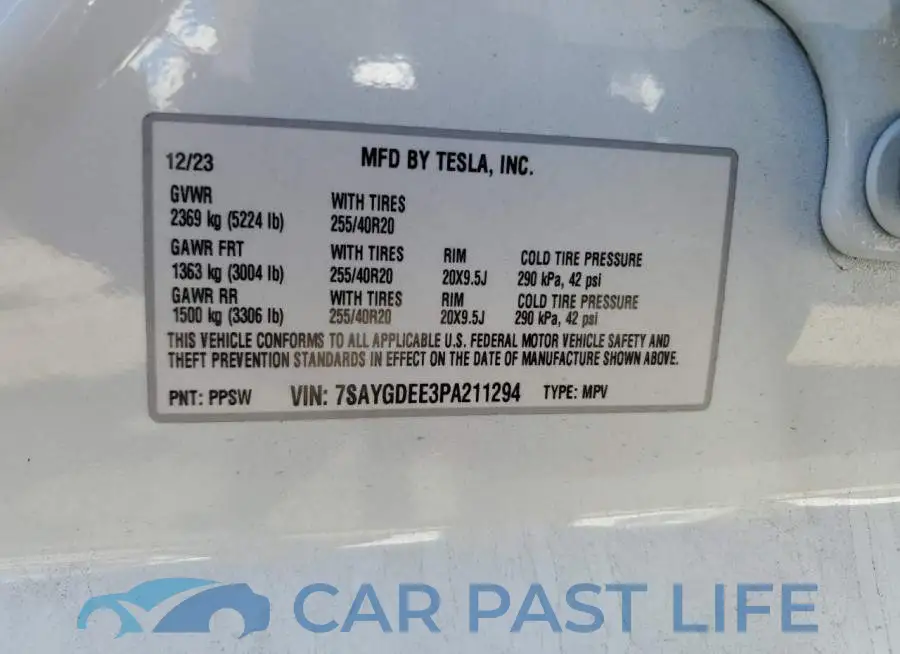 7SAYGDEE3PA211294# 12